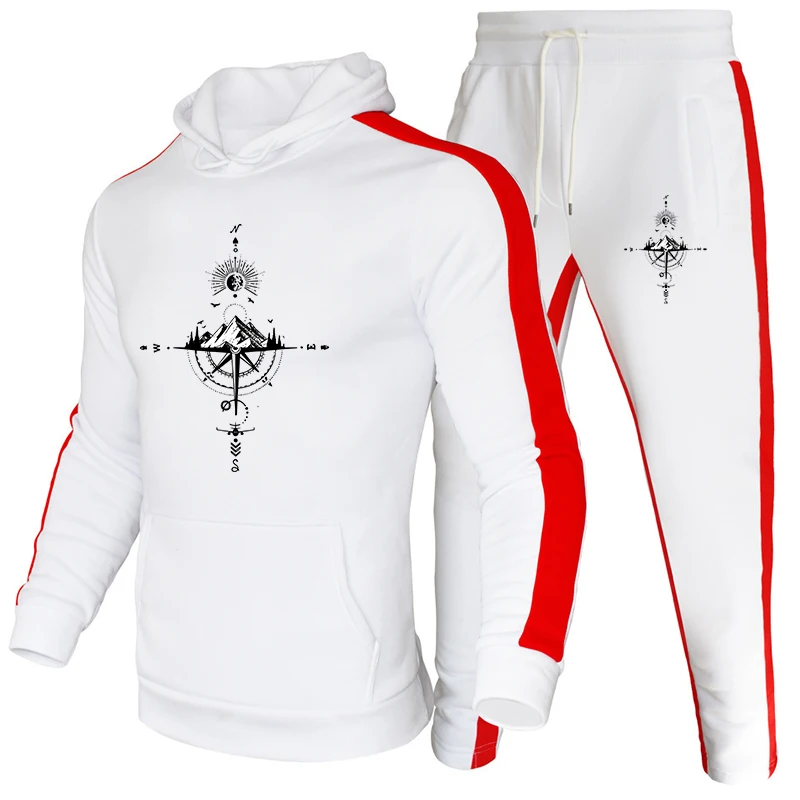 

2025 Autumn Winter Daily Sports Suits Casual Sportswear Man Sport Tracksuit Men Comfortable Hoodie Sweatpants Men's Set Printing