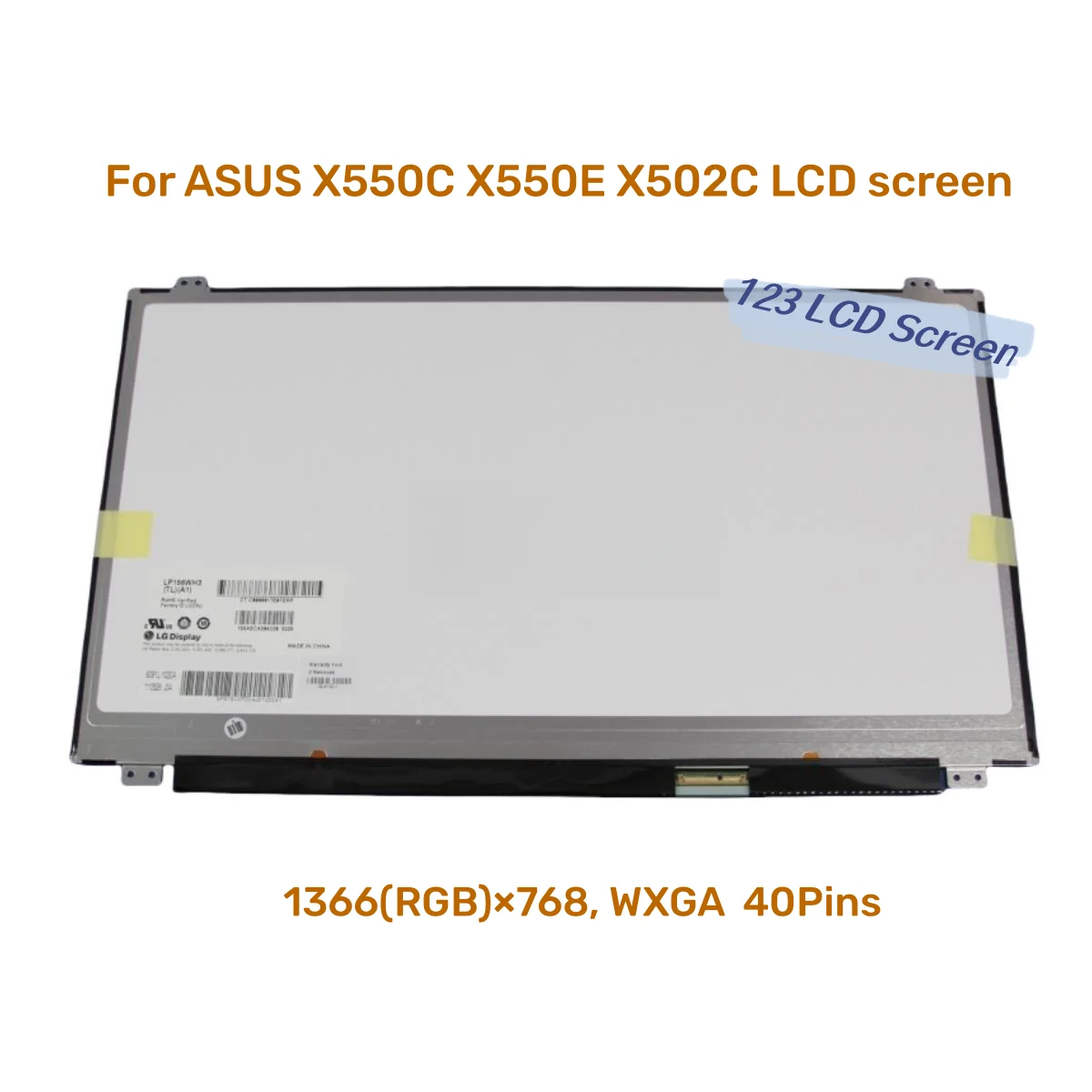 شاشة لاب توب LCD لجهاز آسوس ، X550C ، X550E ، X502C ، TLT1 ، B156XW03 ، LTN156AT20 ، B156XW04 ، B156XTN03.2 ، 1366X768