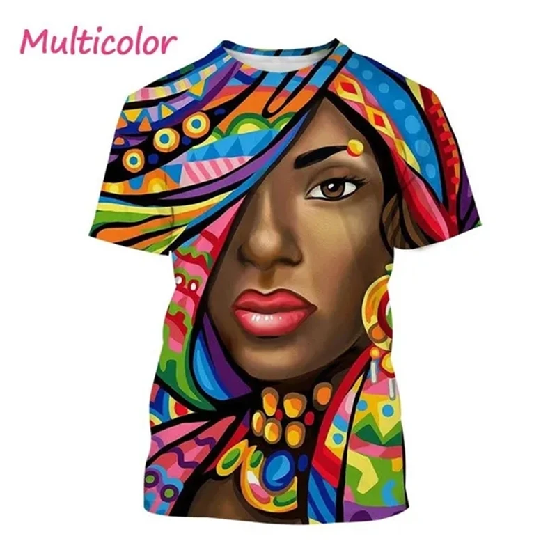 New Arrivals African Men\'s Women\'s Short Sleeve 3D T-Shirt Best Selle Ethnic Style Print Graphic Fashion Street Personality Tee