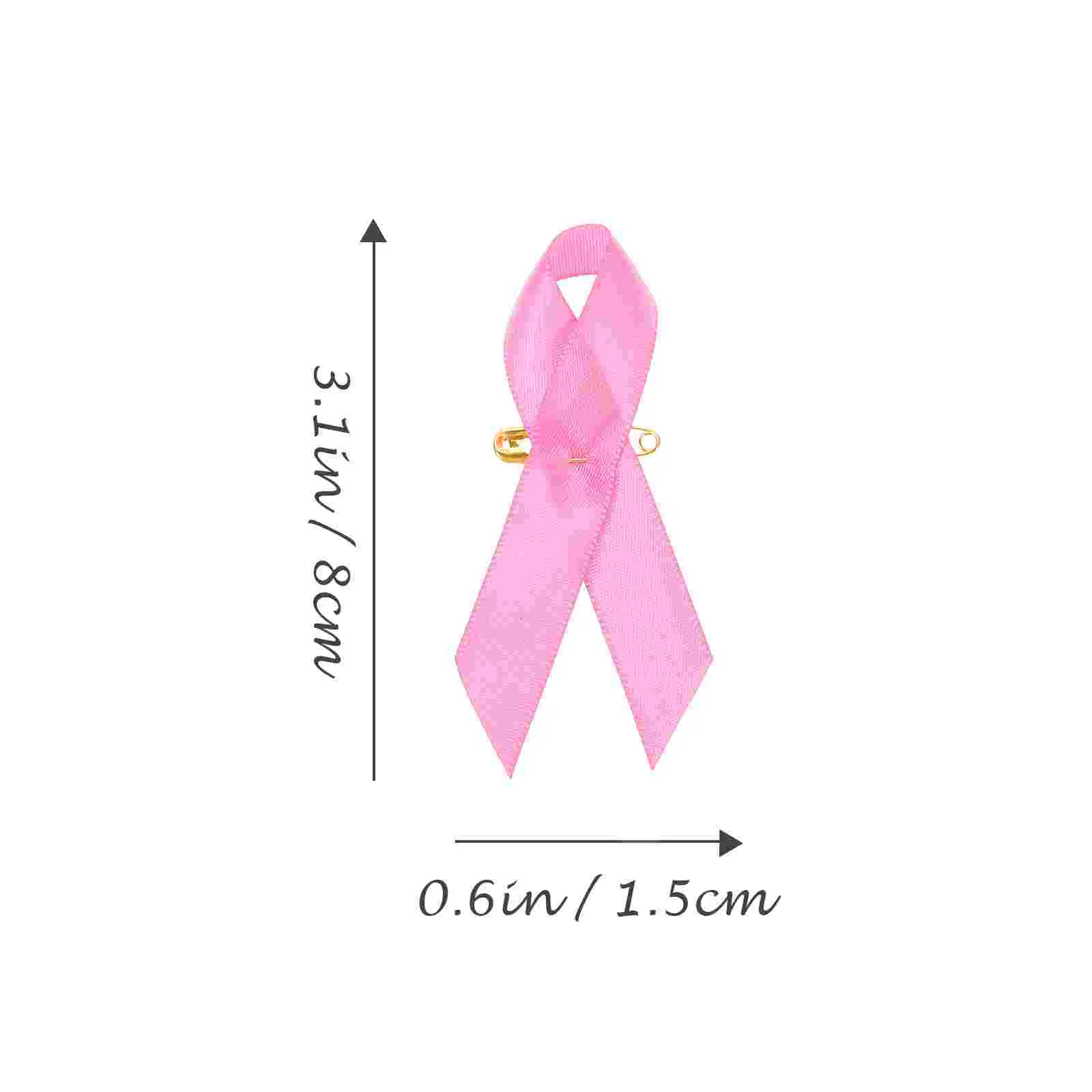 100 Pcs Publicity Supply Pink Ribbon Decorative Fundraising Chest Strap Brooches for Women Removable Breast Cancer Ribbons Miss