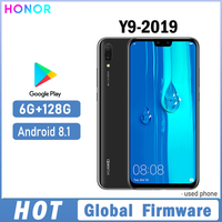 HONOR Y9-2019 Smartphone Global Firmware 6.5-inch Android 8.1 Front Camera 16M Battery 4000 mAh CPU Haisi Qilin 710 used phone