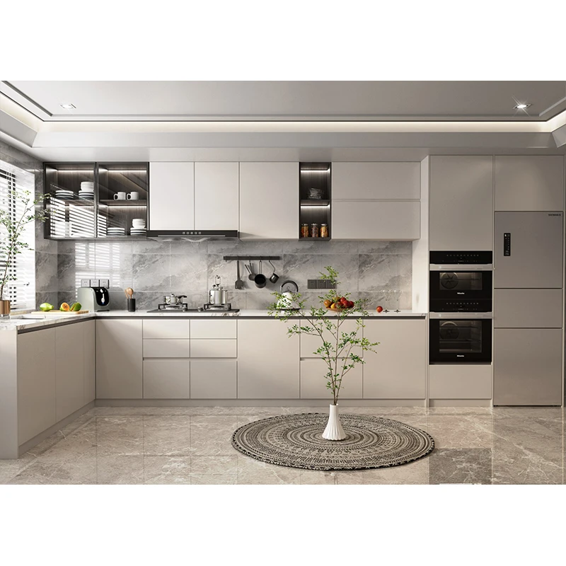 Custom Full Luxury Painted Double Sink Island Cabinet Modern Kitchen Furniture Design Factory Wholesale