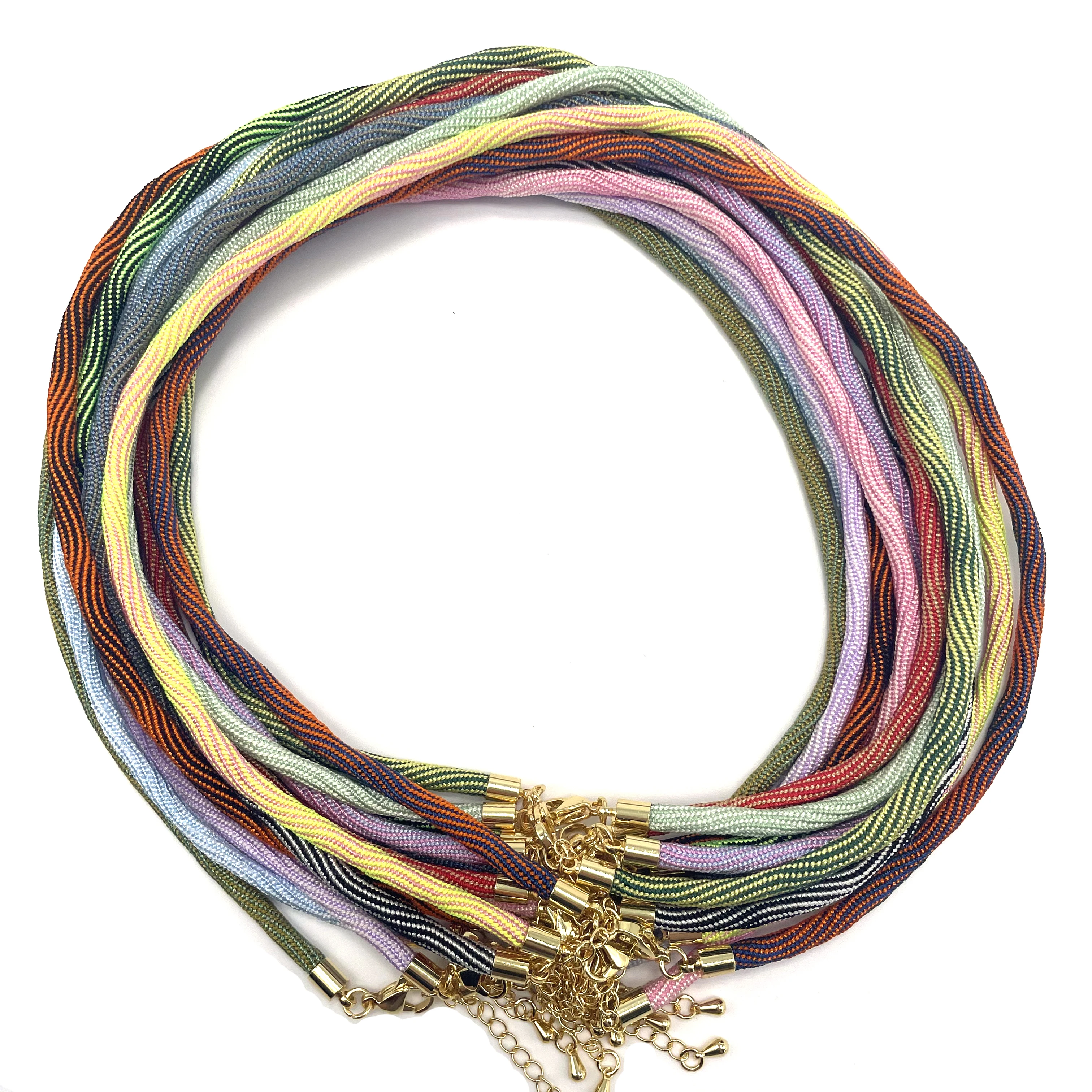 

10 шт., красочное нейлоновое ожерелье с макаронами, пуговица, оплетка, сделай сам, пара, счастливая ручная работа, ювелирные изделия, регулируемая оптовая продажа