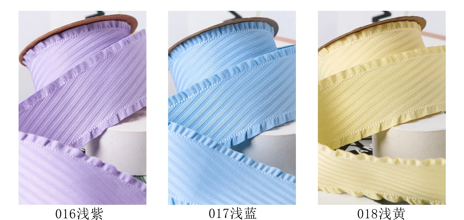 10 Yards Falbala Rüschenband aus Twill, Lotusblatt-Bänder 25/38MM, Haarschleifen, DIY-Bastelarbeiten, handgefertigte Accessoires YM2023030201 – Detail 12