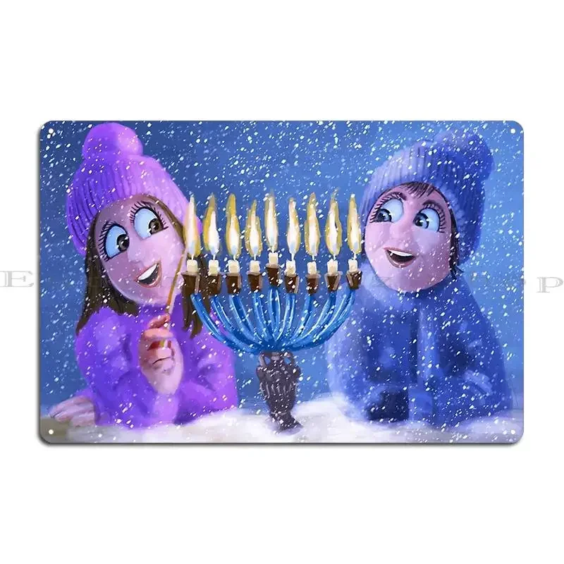 Hannukah Menorah Metal Sign Poster Pub Custom Design Cinema Tin Sign Poster