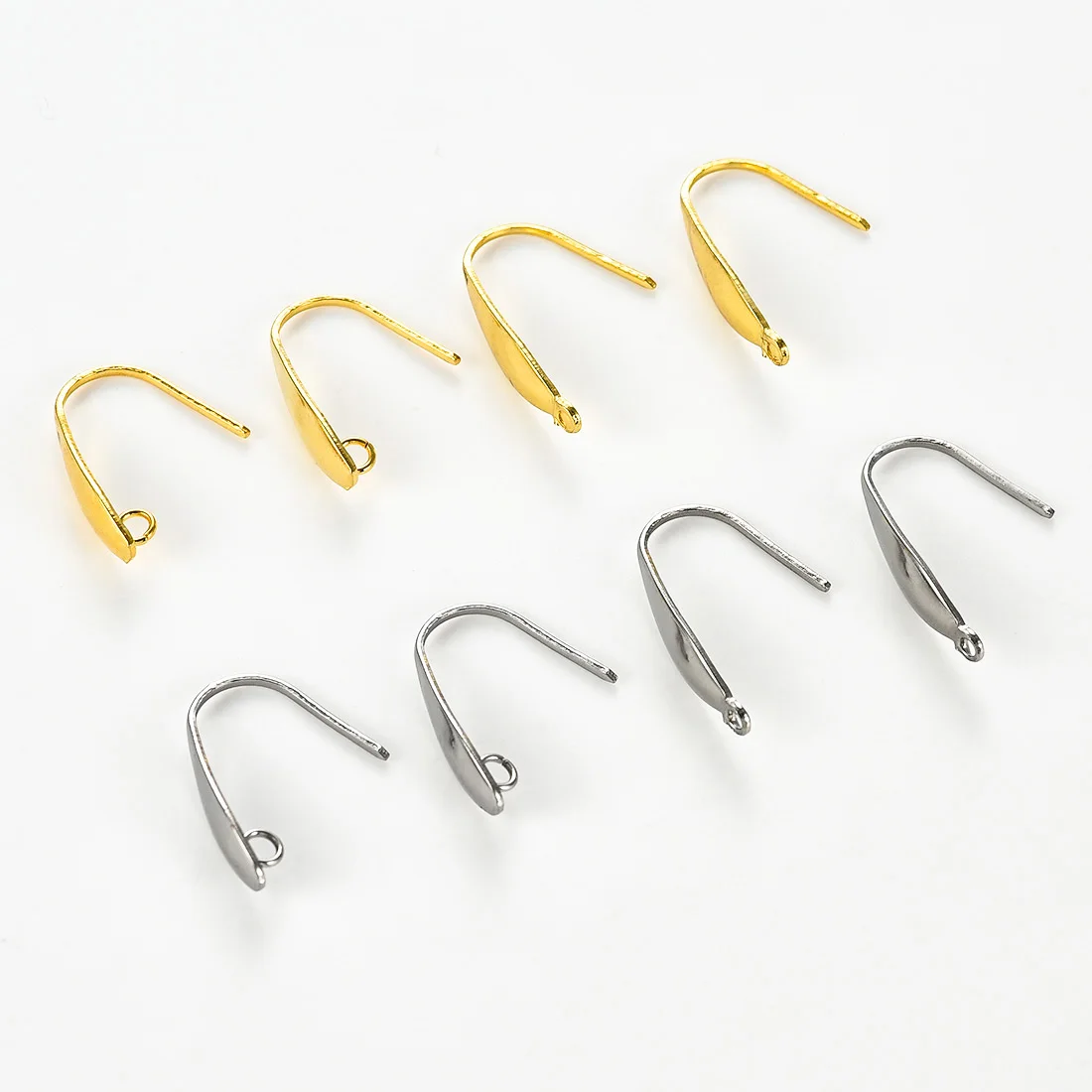 20Pcs 316 Stainless Steel French Fish Hooks Ear Wires Gold Silver Earrings Findings with Hole for DIY Jewelry Earrings Making