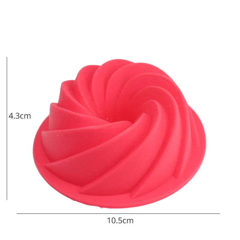 Xugar 3D Small Spiral Shape Silicone Cake Pan Bread Bakeware Mold Baking Tools Cyclone Shape Cake Mould DIY Baking Tool