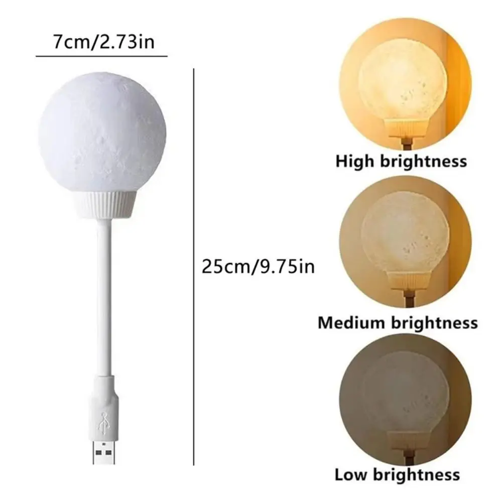 Fashion Voice Control Smart Moon Lamp Can Be Timed 3 Lighting Modes USB Energy-Saving Lamp Rotatable Plug-In Bedside Lamp