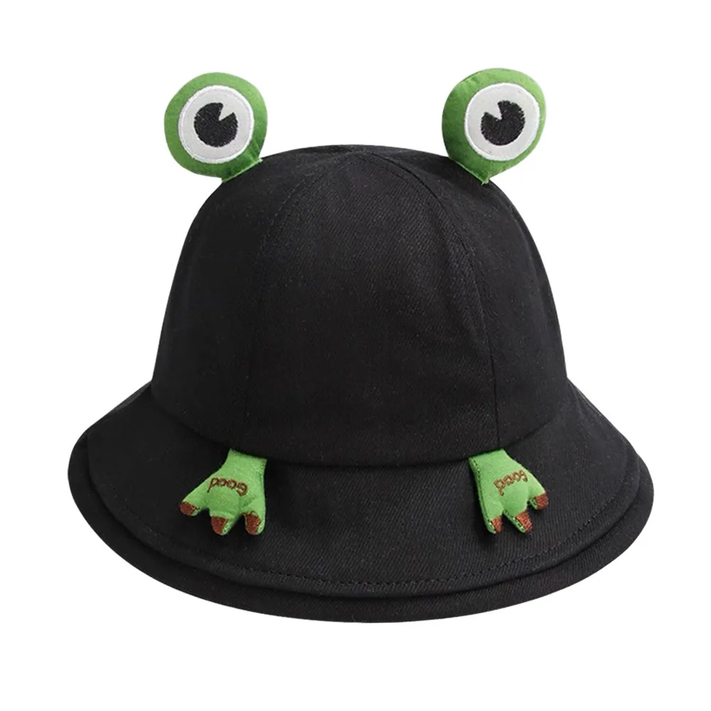 

Cute Frog-Shaped Cartoon Frog Bucket Hat Foldable Big Eyes Pattern Panama Fishing Cap Cotton Funny Fisherman Hats