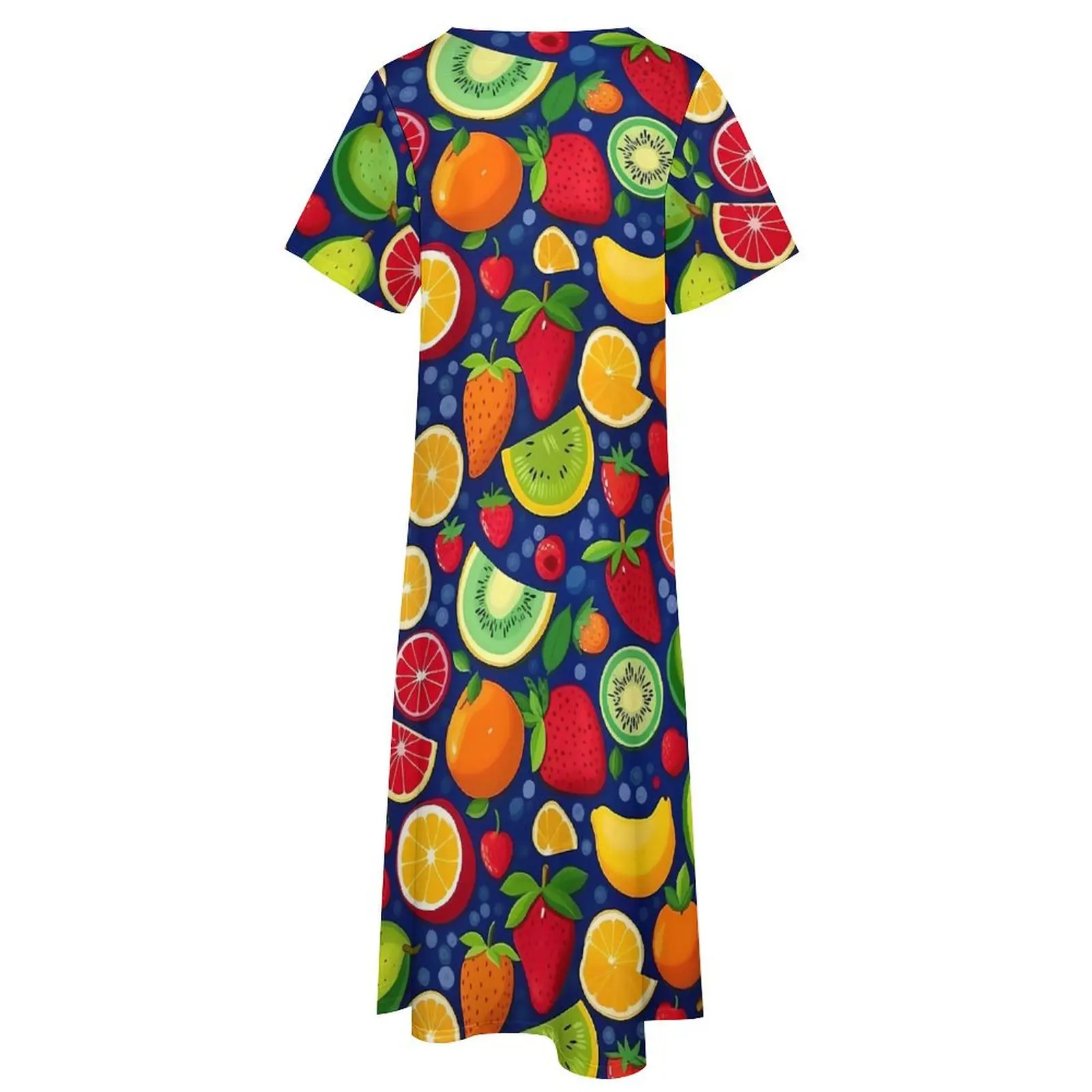 Robe longue à imprimé floral tropical pour femmes, robes de fruits colorés, mode de rue bohème, cadeau maxi élégant, été