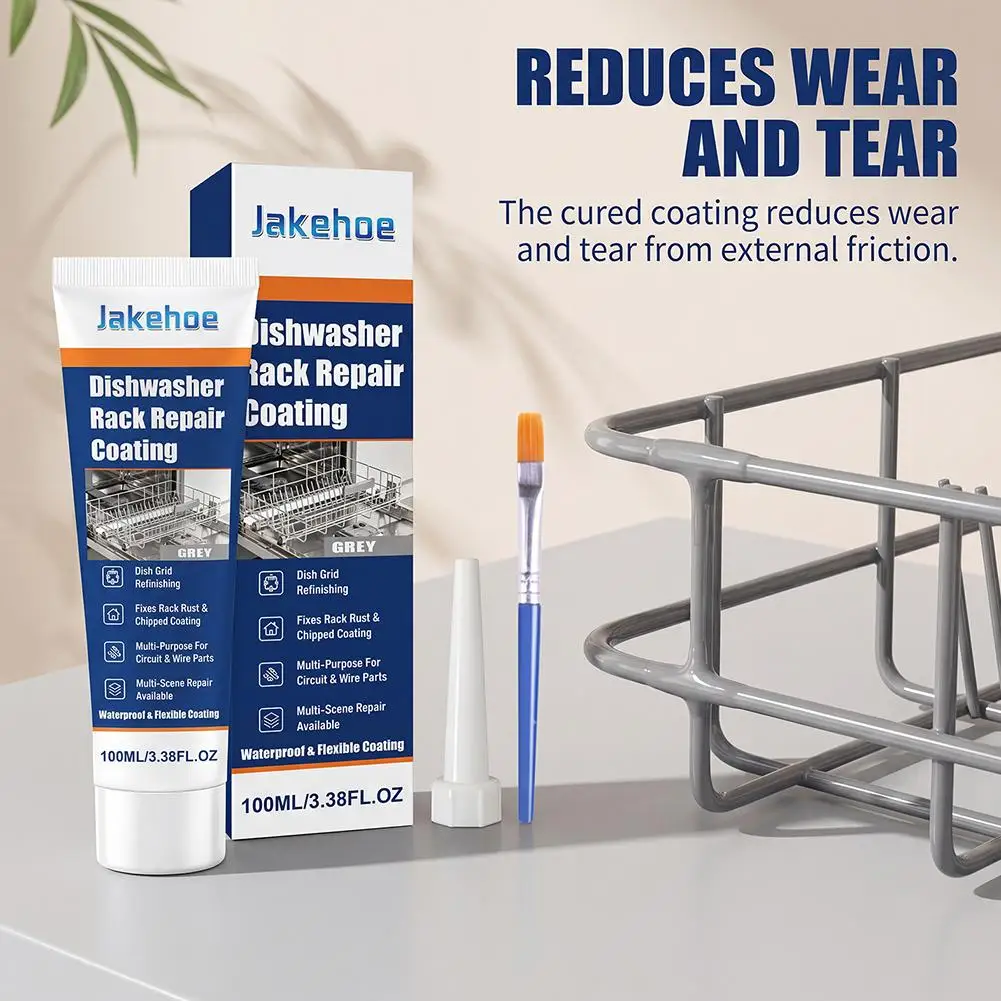 Dishwasher Rack Repair Coating 100ml Grey Anti Rust Liquid Plastic Prongs Re Refinishing Kitchen Sink Basket Paint Maintenance