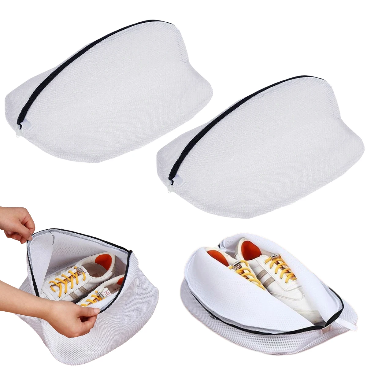 

‌Mesh Shoe Washing Bag with Zipper Laundry Bags for Sneakers, Running Shoes & Socks, Compatible with Washing Machines‌