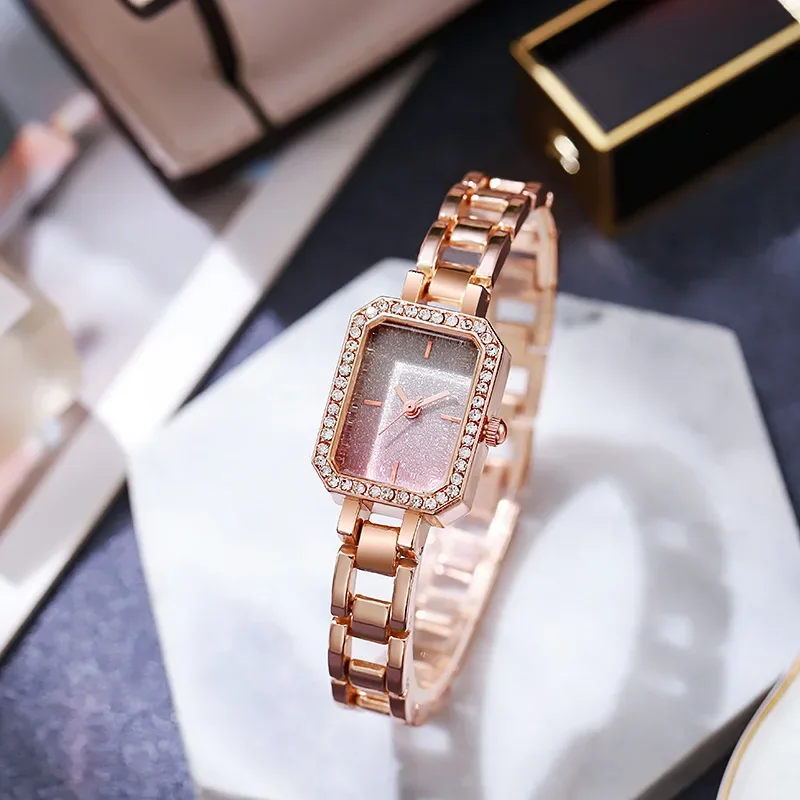 New Fashion Women\'s Square Rhinestone Watch Student Starry Sky Quartz Wirstwatch Female Temperament Casual Clock Calvin klein