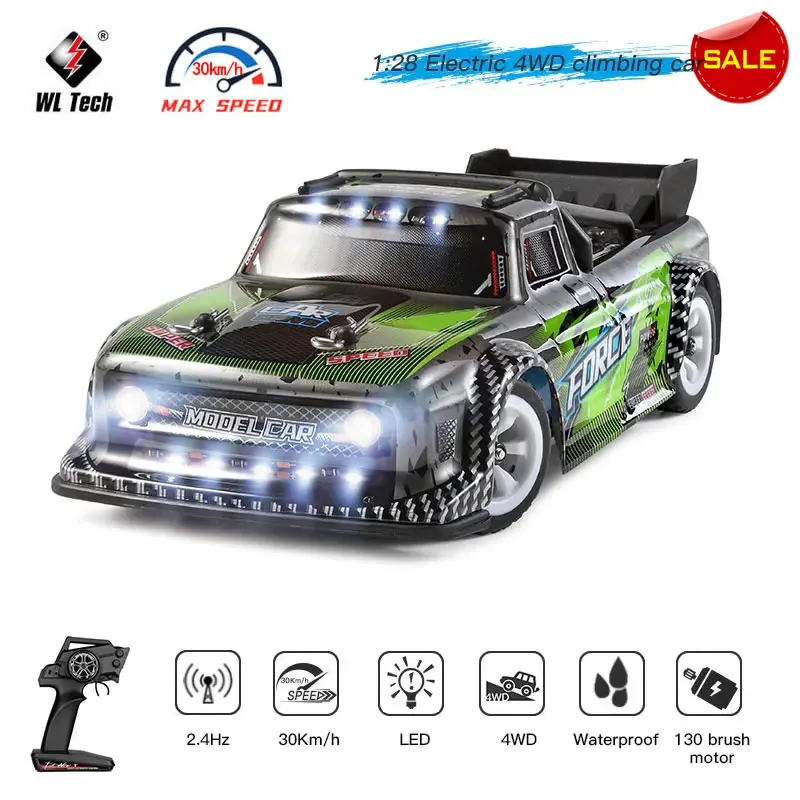 WLtoys 284131 1:28 4WD 2.4G Mini RC Racing Car High Speed Off-Road Remote Control LED Light Drift Alloy Truck Boys Toys Kids Gift