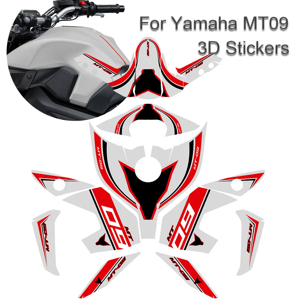 

Tank Pad Fuel Oil Kit Knee Fairing Fender Windshield Set Body Stickers For Yamaha MT09 MT 09 FZ SPMotorcycle Protection Decals