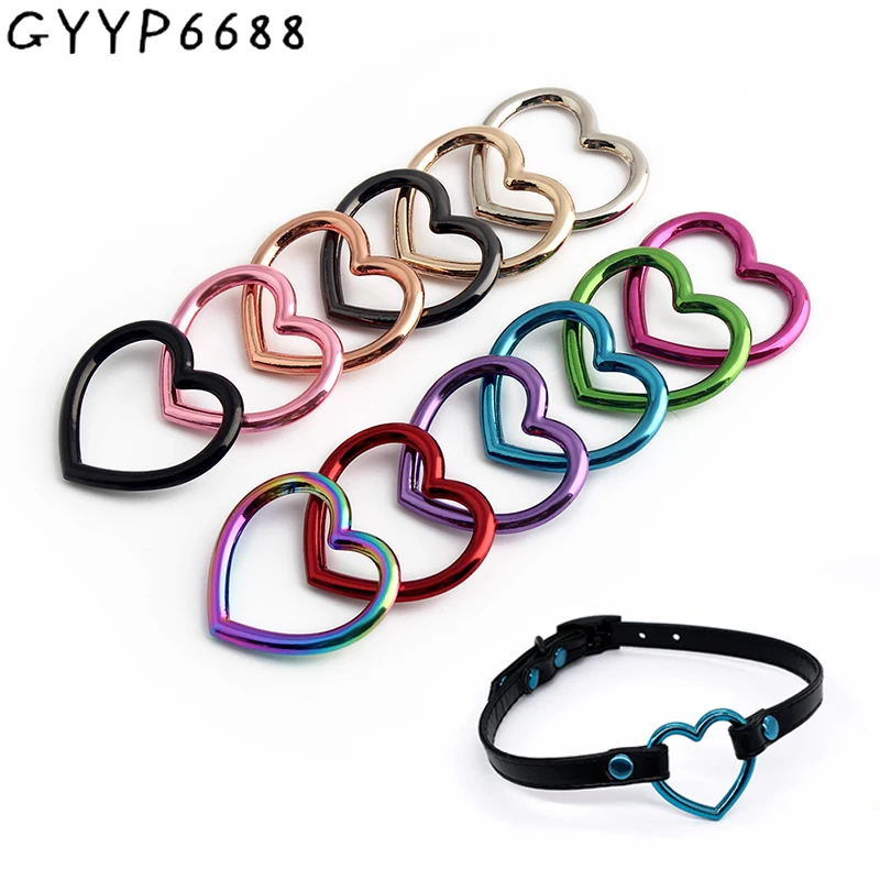 10/50/100PCS Heart Shaped O Ring Metal Buckle Circular Rings Hook For Pet Collar Bag Strap Sexy Punk Choker Necklace Accessories