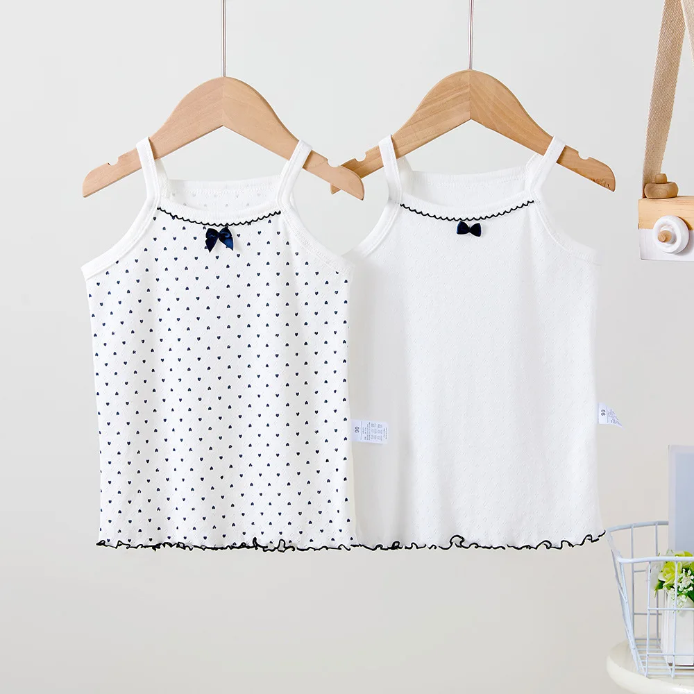 2pcs/lot Girls Tank Tops Boneless Mesh Underwear for Kids Breathable Children Camisoles Teenager Home Bottom Baby Crop Tops