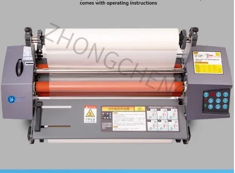Laminator Adjustable Speed Single/Double-Sided Photo Hot/Cold Laminating Machine, A4/A3 Film Laminating Machine