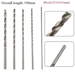 5Pcs TwIst Drill Bits Set 2mm/3mm/3.5mm/4mm/5mm HSS High Speed Steel Extra Long Drill Hex Shank For Wood/Aluminum/plastic