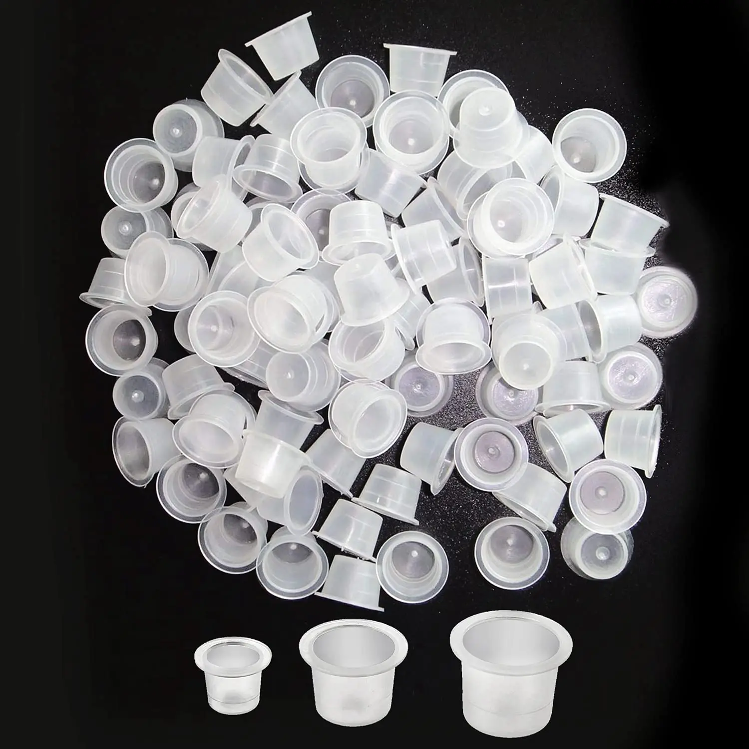 300pcs Tattoo Ink Cups Mixed with 4 Caps Holders 100 Tatto Pigment Caps +4 Cups Holders for Tattooing Ink Tattoo accessories