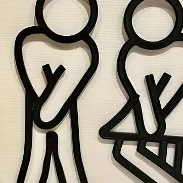 مضحك علامات الحمام للرجال النساء الإبداعية 2D شقة مرحاض باب ديكور مطعم فندق مقهى المرحاض لافتات الجدار ملصق