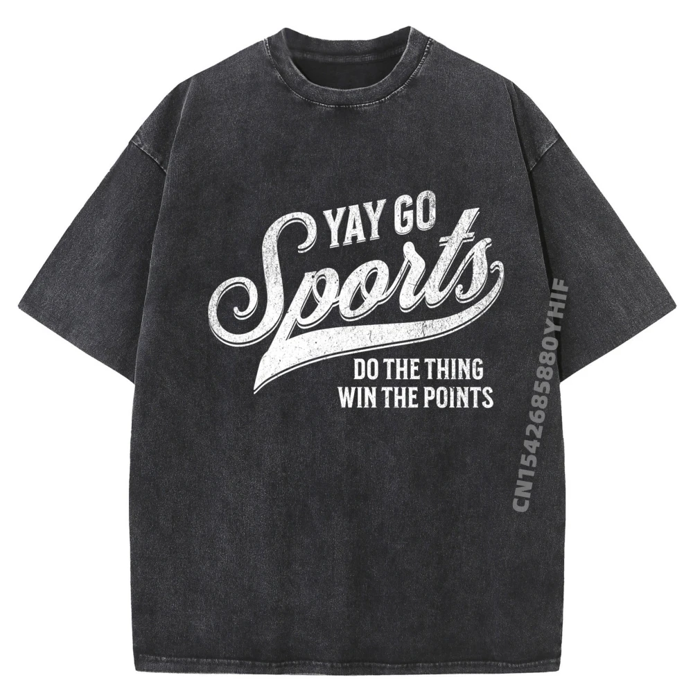 

Go Sports Do The Thing Win The Points Забавные графические футболки Винтажная стираная рубашка Топы с принтом Нового года