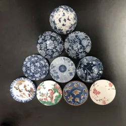 10 optional blue and white ceramic coasters for anti scalding, Japanese seasoning dishes, dried fruits, small dishes,small trays