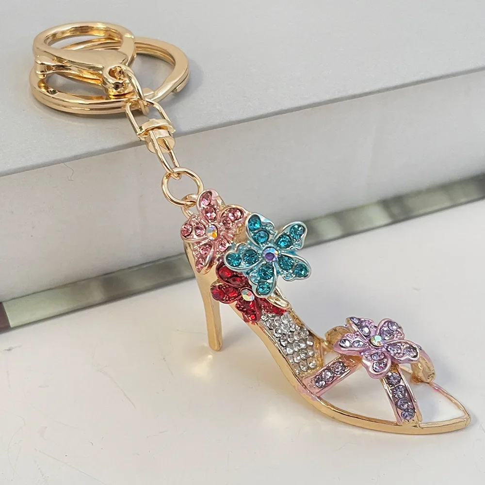 European 2024 New Personality Elegant Fashion Key Chain Colorful High Heels Keychains Car Keyring Charms Women Bags Accessories