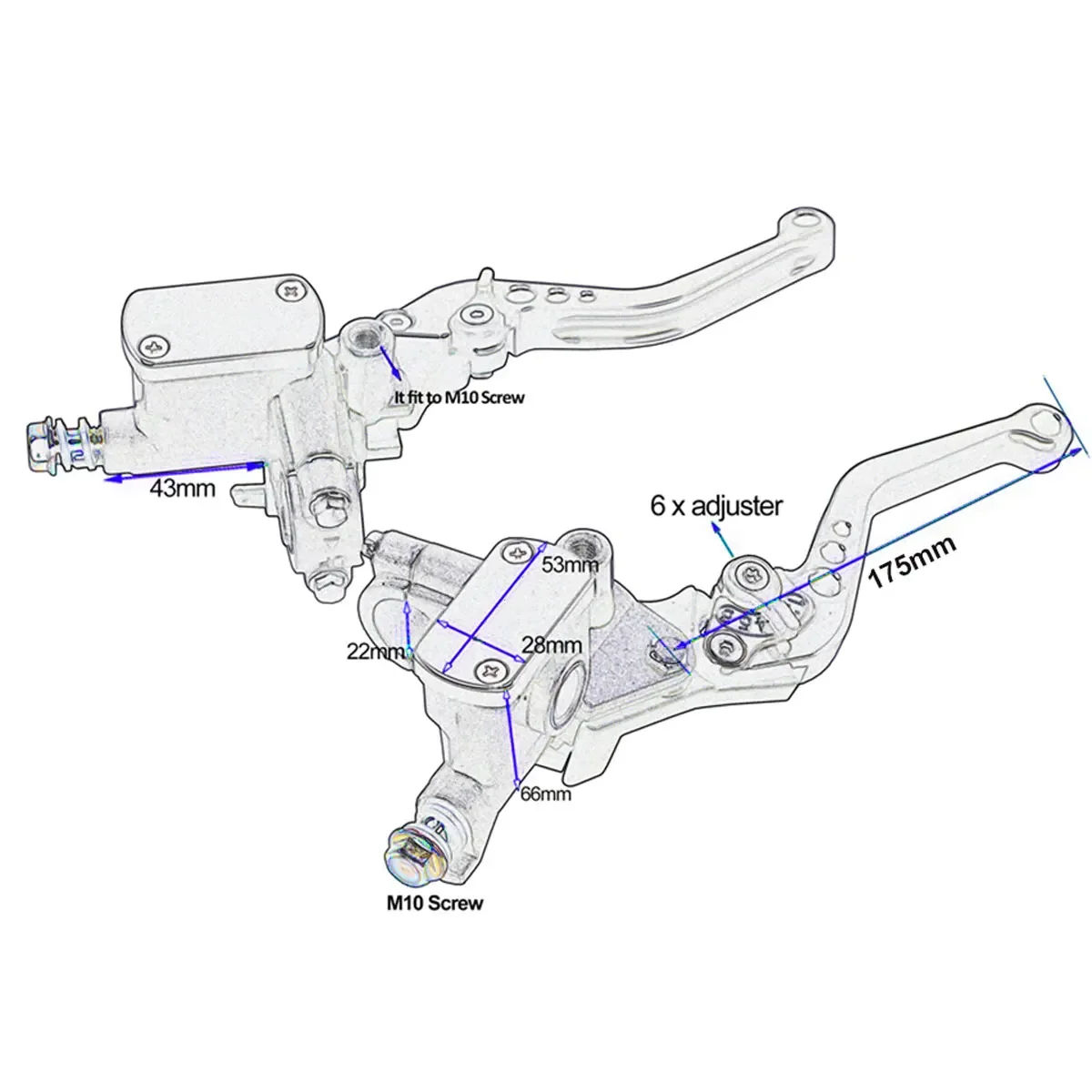 Brake Pump Master Cylinder Motorcycle lever Handlebar Hydraulic clutch Racing motorbike 22mm For Yamaha Kawasaki Suzuki