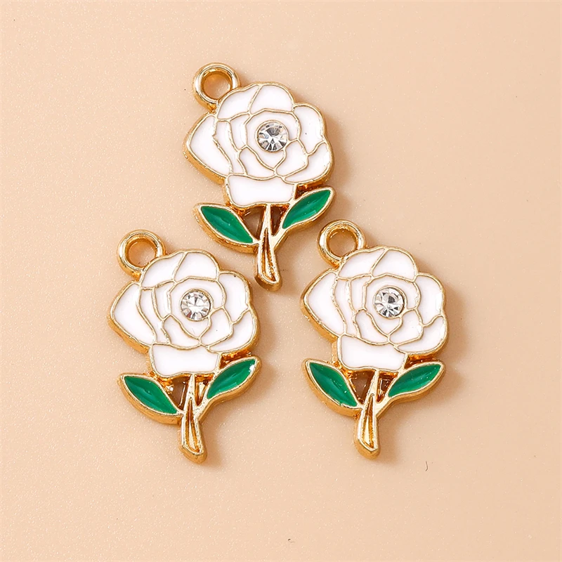 20 Stück niedliche, bunte Emaille-Blumen-Anhänger für die Schmuckherstellung, geeignet für Ohrringe, Halsketten, Armbänder und DIY-Bastelarbeiten. – Detail 13
