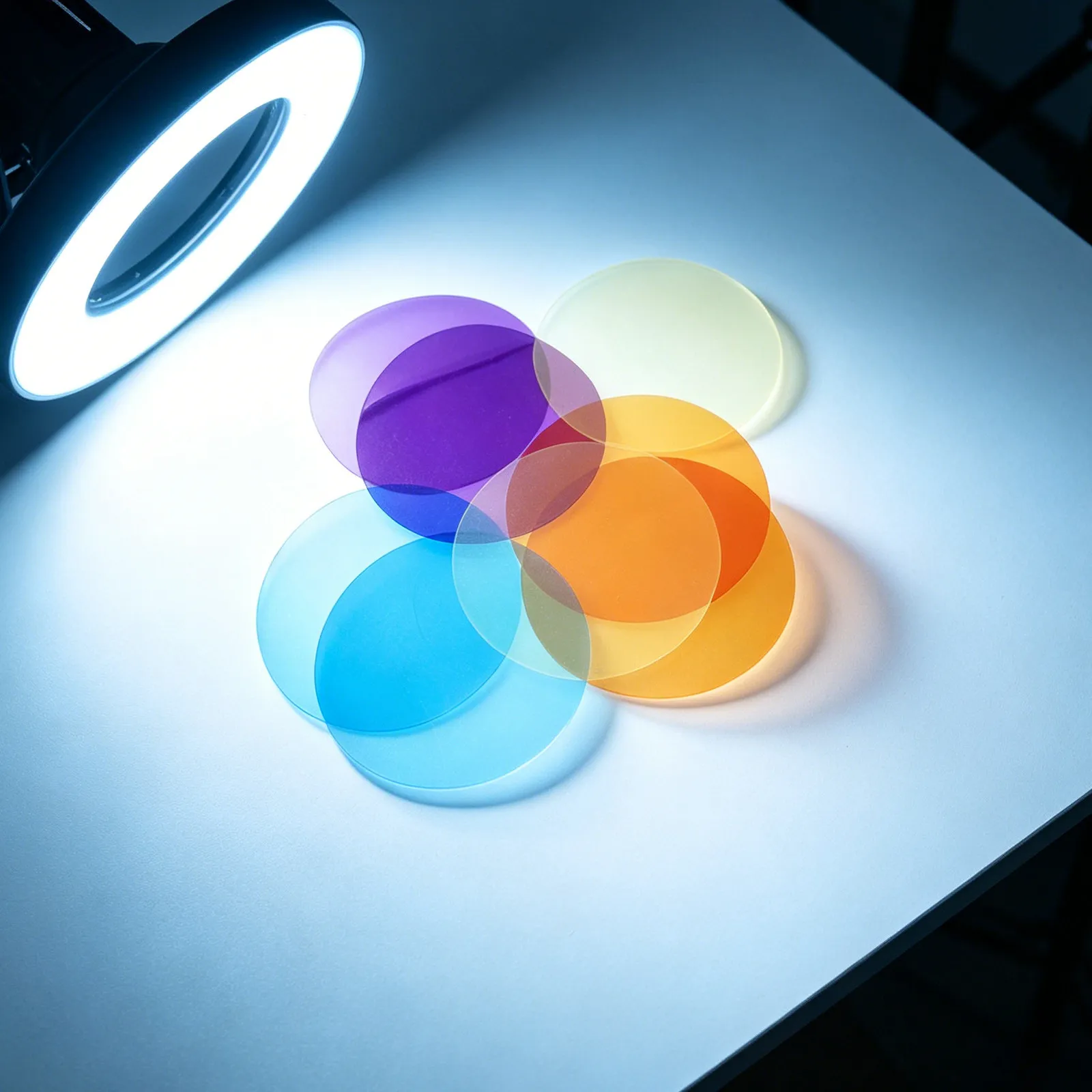 Ambient Light Diffuser Film Stickers 8Pcs Warm Gel Filters Self Adhesive for LED Downlights Home Decor
