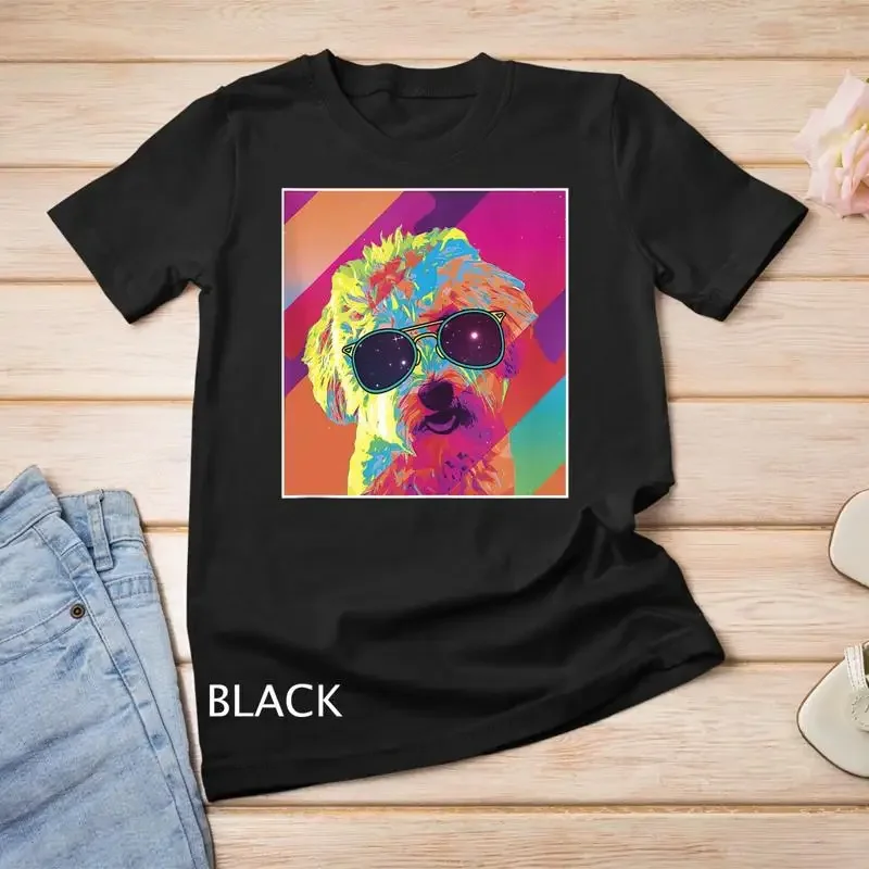Colorful Dog Schnoodle Cute Doodle Unisex T shirt