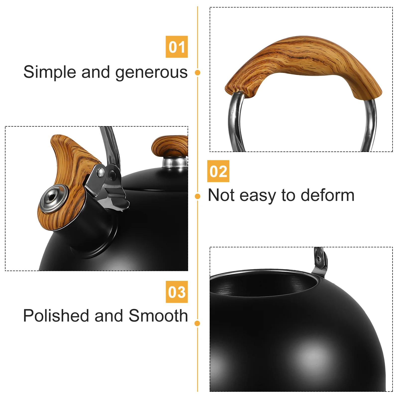 

2.5L Stainless Steel Whistling Kettle Automatic Whistle Boiling Tea Pot For Home Hotel Office Cafe Kitchen Bar Use Rapid Heating