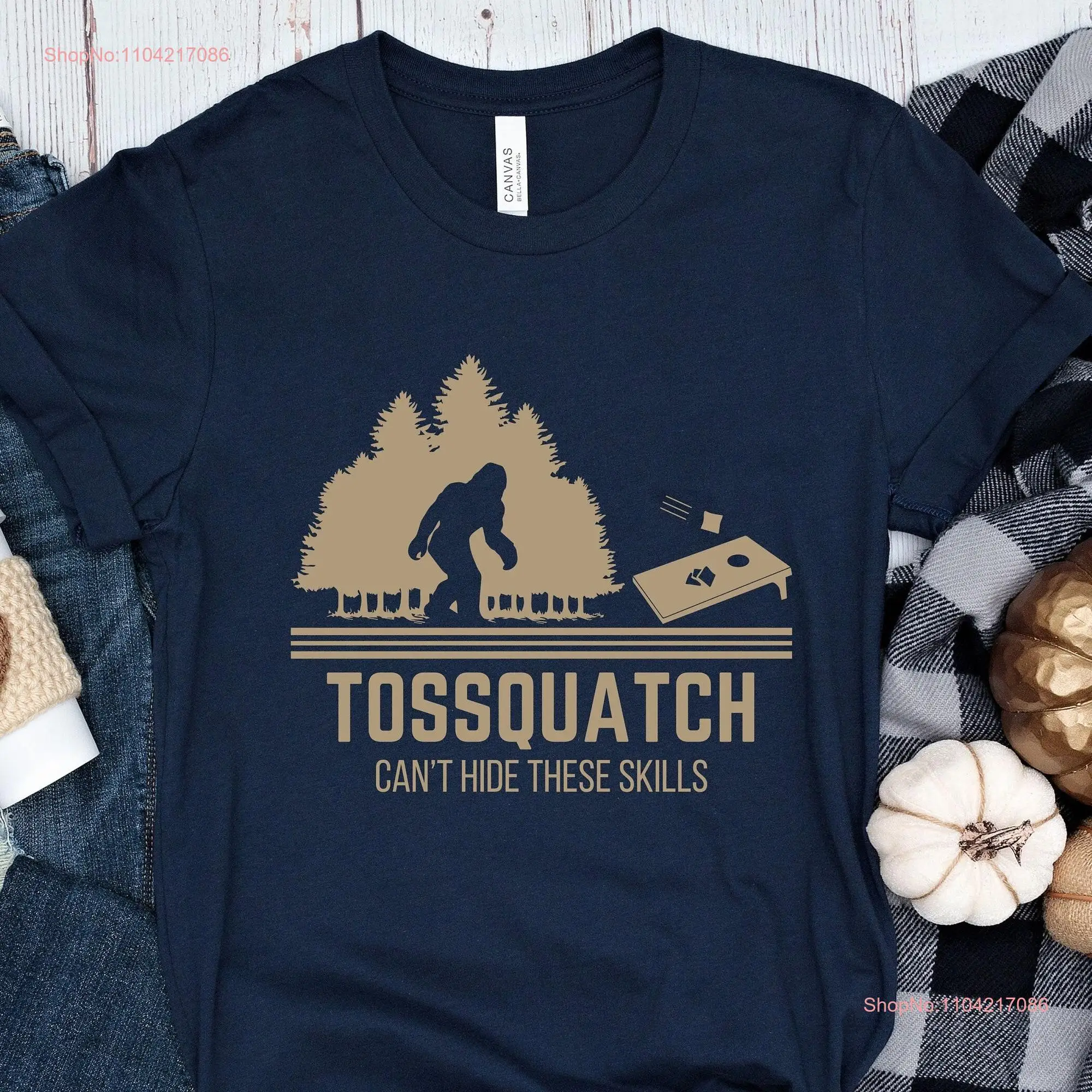 Cornhole Sasquatch T Shirt Tossquatch BigfootT for the Outdoors Corn Hole Big Foot Camping Him Gorpcore Aesthetic