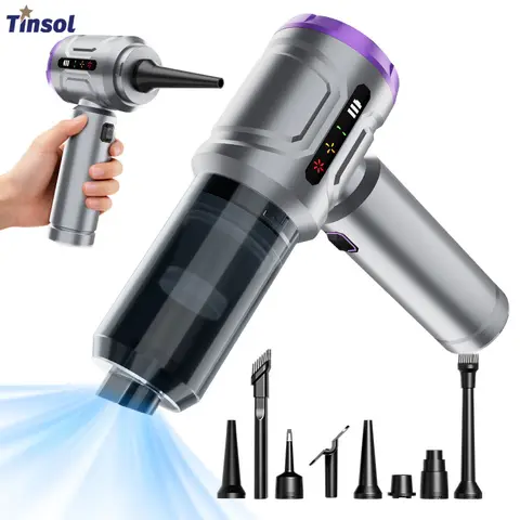 TINSOL Wireless Car Vacuum Cleaner Electric Handheld Vacuum Cleaner Car Interior Cleaner High-Power 4-in-1 Vacuum Cleaner