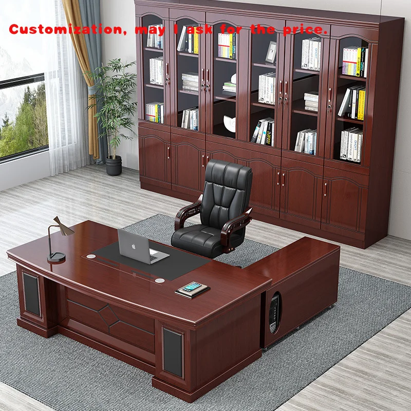 

custom.Modern-Style Big Desk with Chair Combo Atmospheric Single Office Desk Supervisor President-Office Furnit