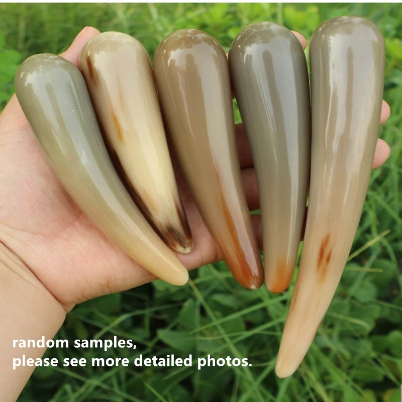 Natural Horn Sticks Real Cattle Horn 7-20CM Chinese Medicine Acupuncture Sticks