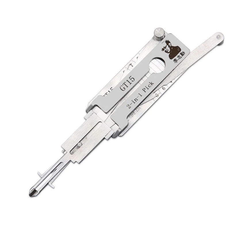 Lishi GT15 2 in 1 Lock Pick Decoder Ignition Car Door Opener for Fiat Models Flat Milling