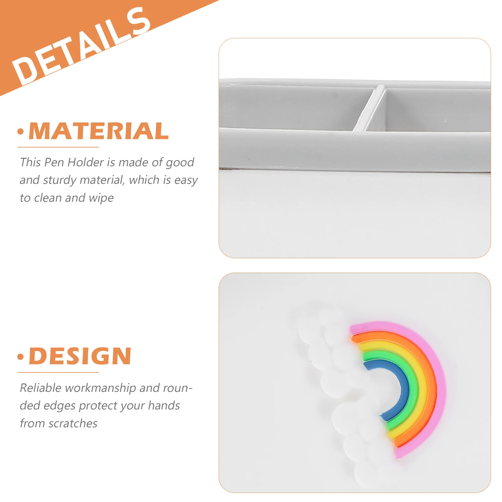 

2 Pcs Pen Holder Desk Organizer Strawberry Orange Fresh Stylish Reliable Rounded Stable Easy Clean Large Capacity Cute Office