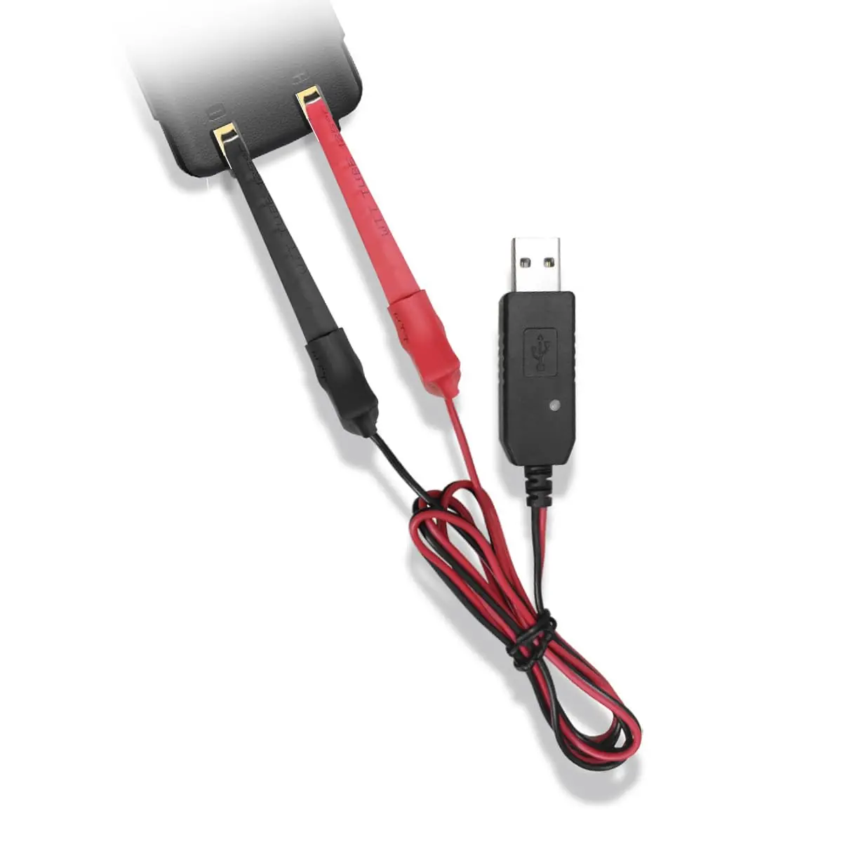 Carregador USB-Cabo Transceptor de rádio bidirecional braçadeira de clipe de carregamento com luz indicadora (3,4 V-7,4 V) Uma tira de