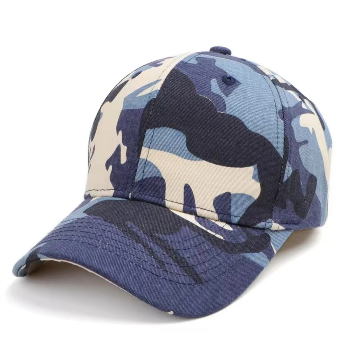 A men\'s and women\'s camouflage new-style striped printed baseball cap, cap, hiking and fishing cap outdoor sports sun visor