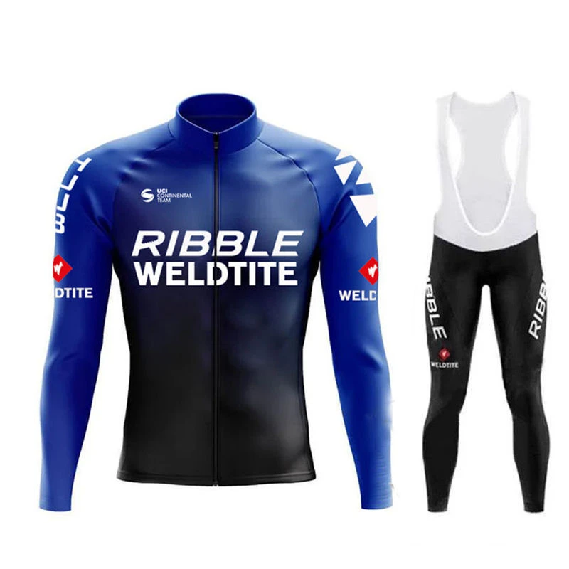 مضلع Weldtite Pro تنفس طويلة الأكمام الرجال الدراجات جيرسي مجموعة ملابس الدراجة الجبلية الخريف دراجة الملابس مايوه Ropa Ciclismo #5