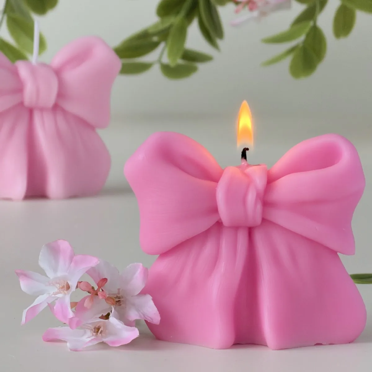 1pc Cute Bow Knot Scented Candle Soy Wax Aromatherapy Candle Home Decor Wedding Decoration Birthday Valentine's Day Gift