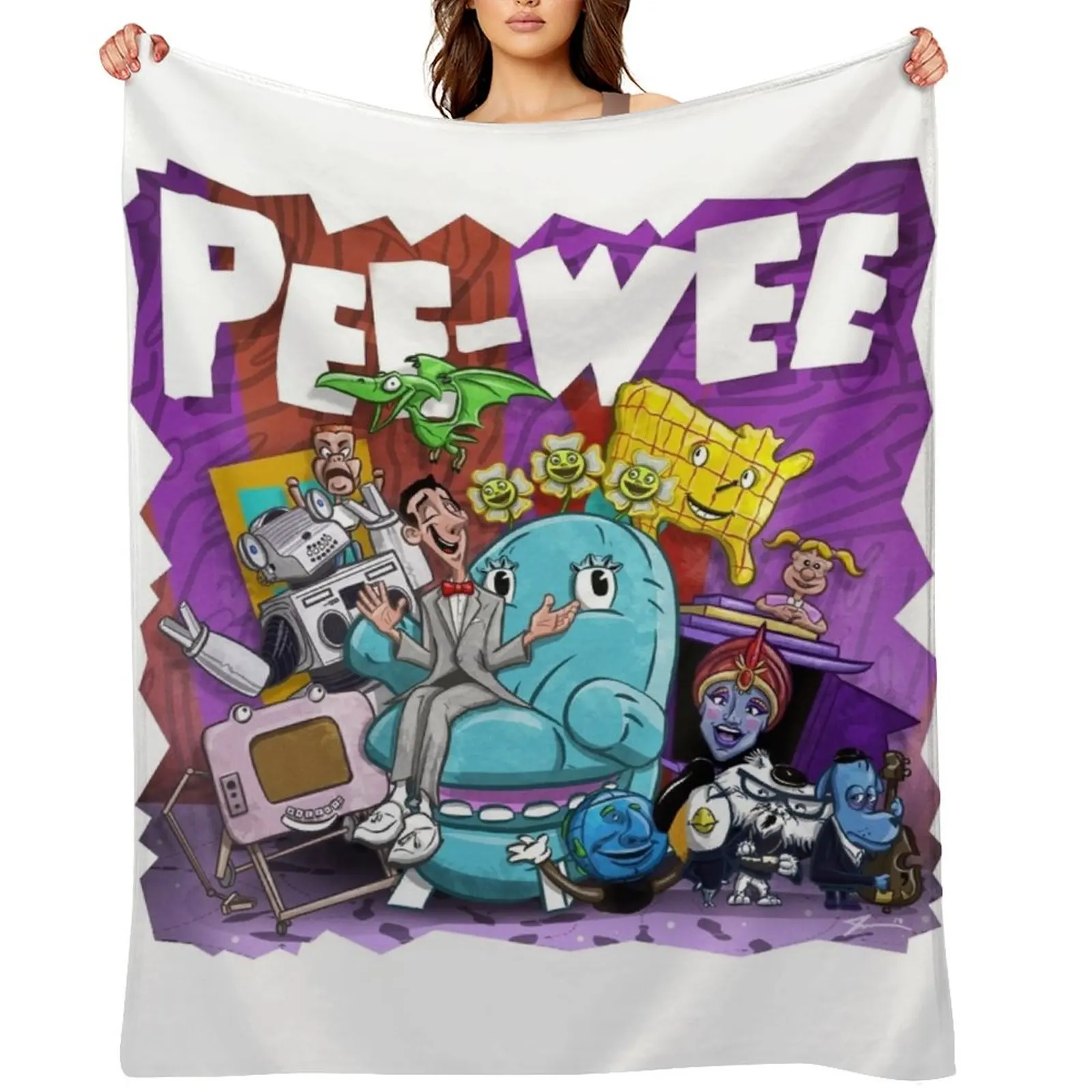 

Pee Wee Throw Blanket Nap for winter Plaid manga Blankets
