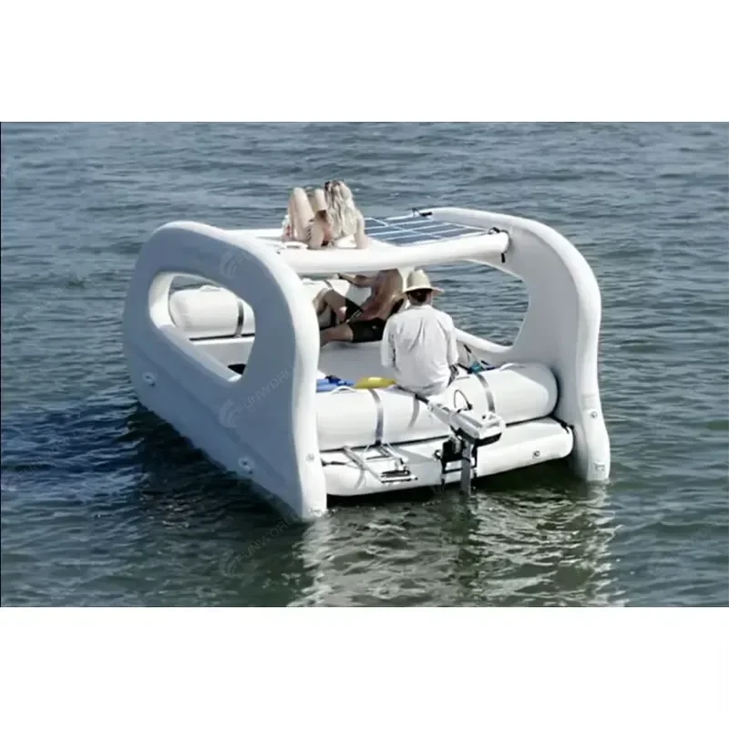 Commercial Use Large Foldable Design With Lithium Battery 4.5m Inflatable Houseboat for Rental Business
