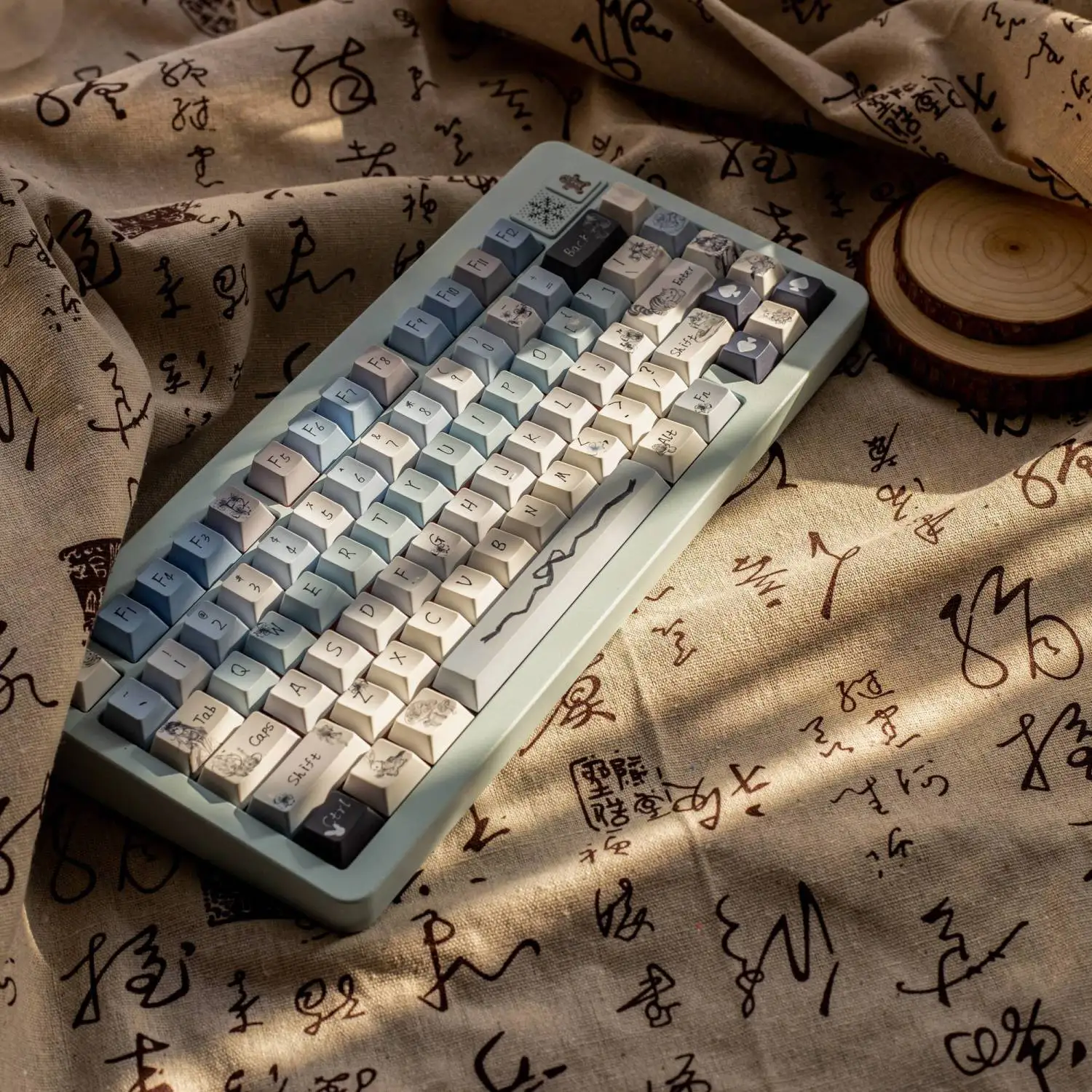 Ink theme full five-sided sublimation keycap 139 keys PBT original highly split space bar