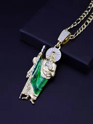 1 Piece Stylish St. Jude Pendant San Judas Necklace Durable and Eye-Catching Symbol of Faith - Perfect Holiday Gift for Men and
