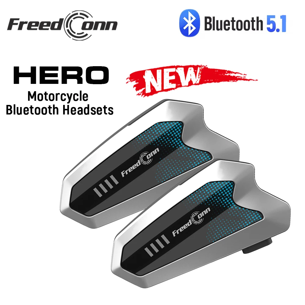 Freedconn Motorcycle Intercom Helmet Bluetooth Headsets Handsfree Communicator Up to 6 Riders Interphone Music Share