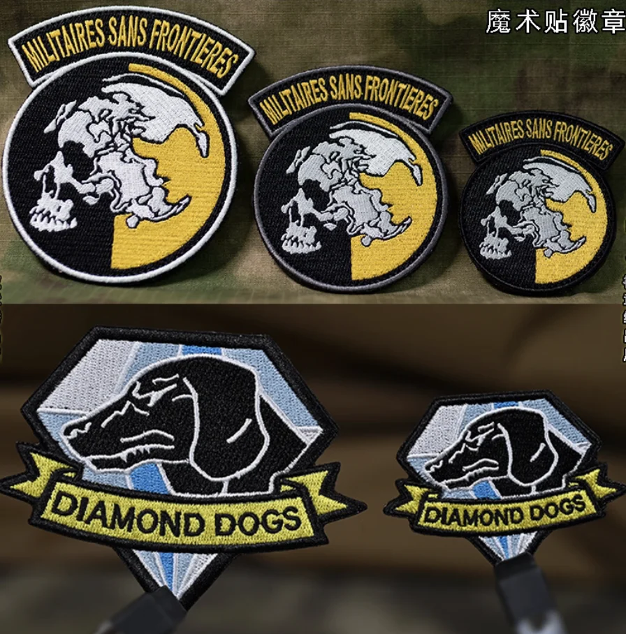 Insignia bordada de equipo de aleación, Metal Gear Solid, Metal Gear Solid, Velcro de perro de diamante, Peacekeeper, insignia sin bordes, Backpac