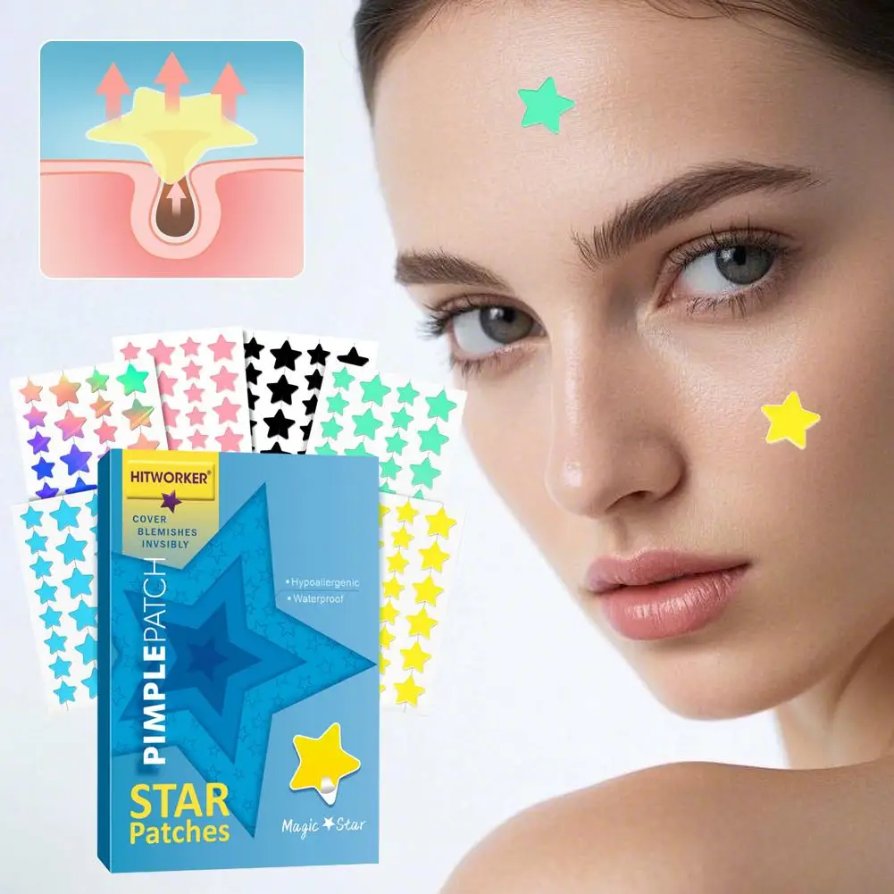 168 Patches Pimple Patch Acne Patches Star Shape Acne Dots Patches Moisturizes For Covering Zits and Blemishes